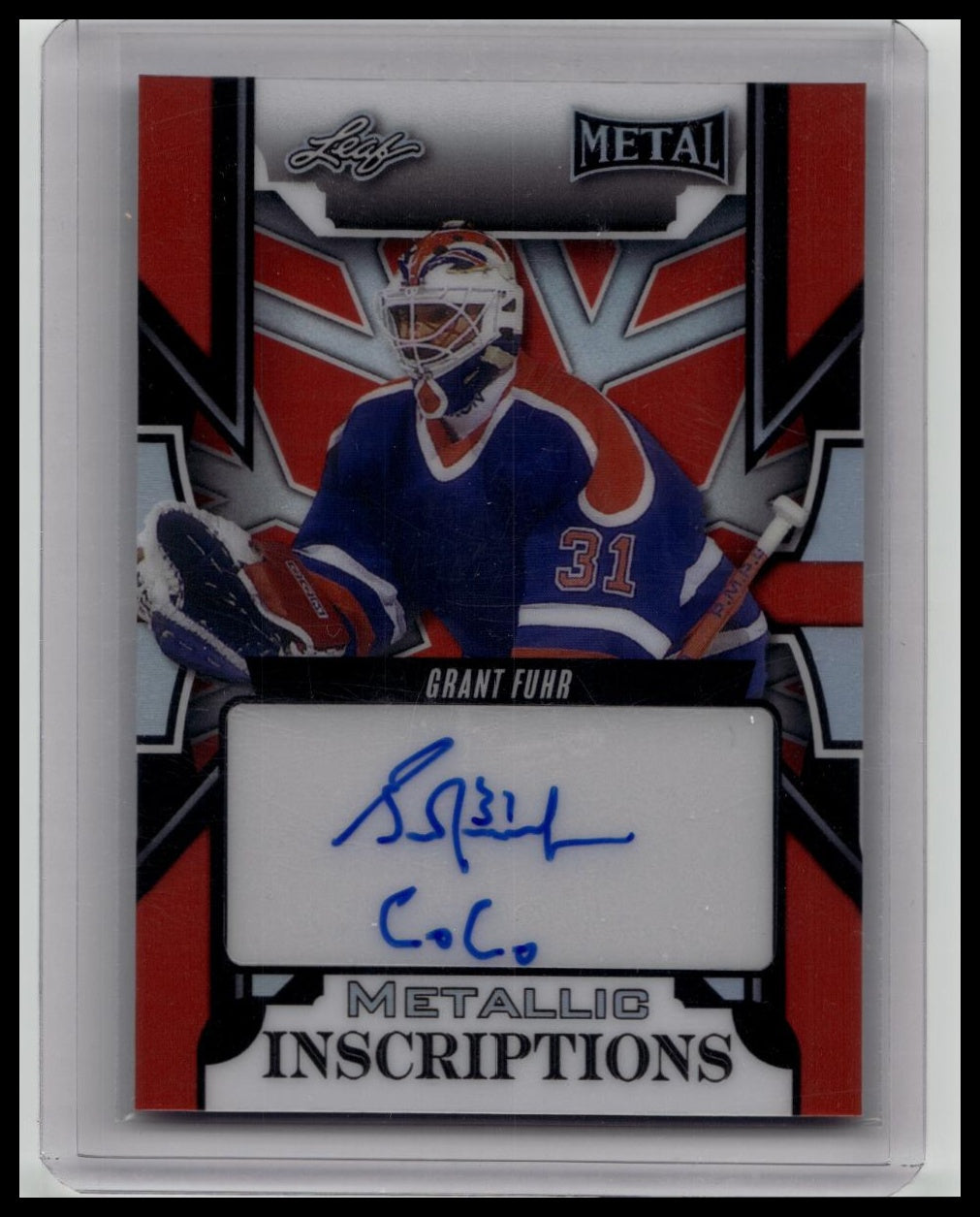 2025 Leaf Metal Grant Fuhr Inscriptions Coco Red AUTO 2/2