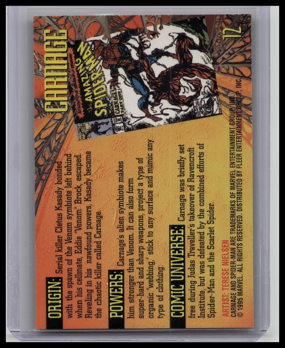 CARNAGE 1995 Fleer Ultra Spider-Man Gold Foil Signature Series #12