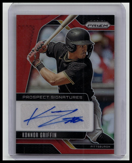 Konnor Griffin 2025 Panini Prizm MLB Red Prizm /99 AUTO Pirates Prospect