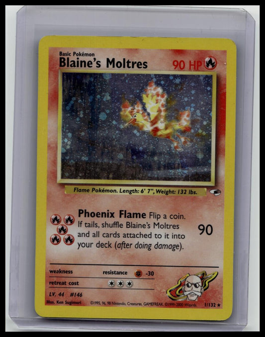 Blaine’s Moltres Rare Holo Gym Heroes 1/132 Pokémon