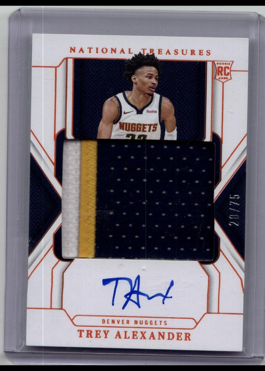 2024-25 National Treasures Trey Alexander Rookie Patch Auto RC Orange /75