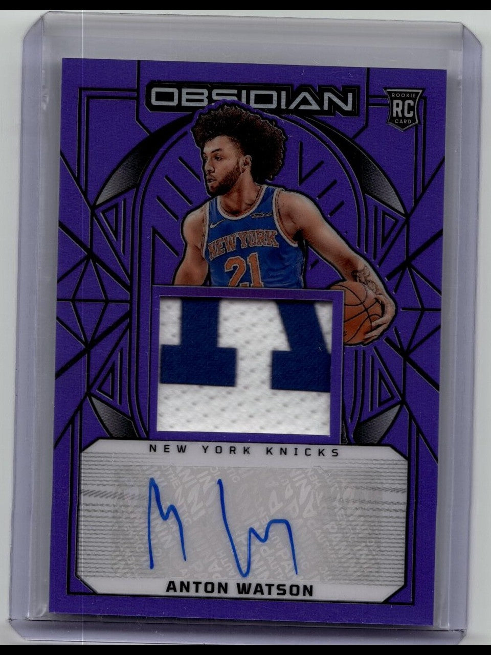 2024-25 Obsidian Anton Watson Rookie Patch Auto Electric Purple Flood RC /75