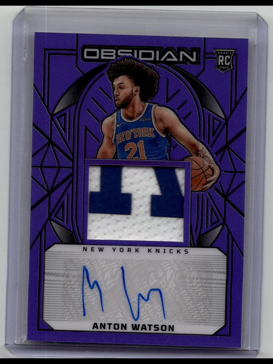 2024-25 Obsidian Anton Watson Rookie Patch Auto Electric Purple Flood RC /75