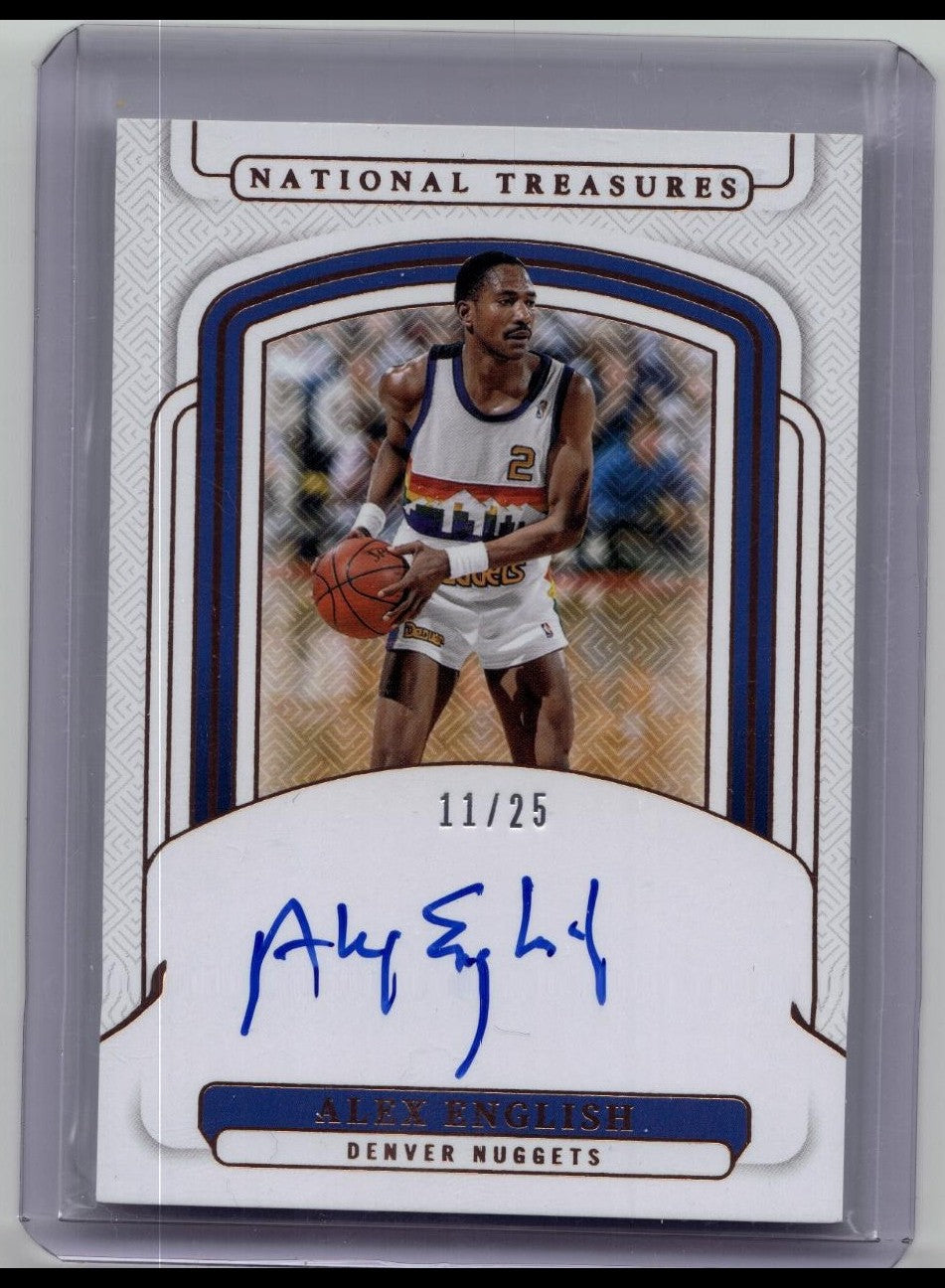 2024-25 Panini National Treasures Signatures Auto Bronze Alex English 11/25