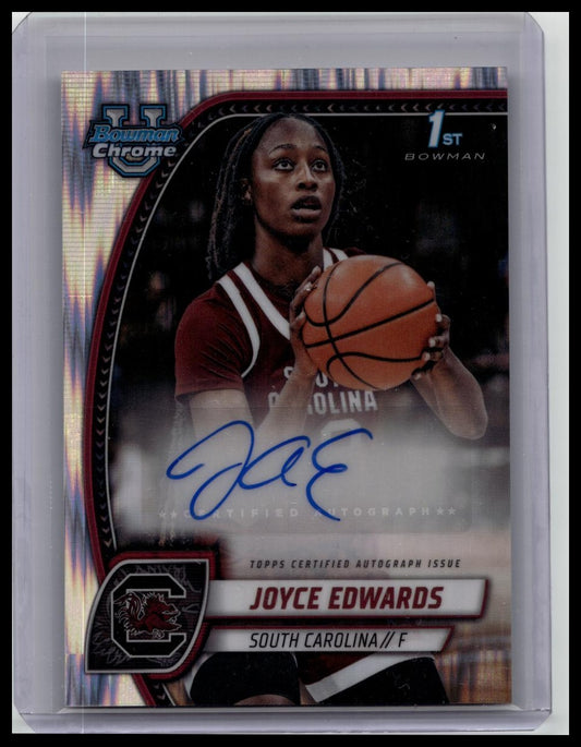 2024-25 Bowman Chrome U Joyce Edwards Auto 1st Prospect Stealth Refractor #36