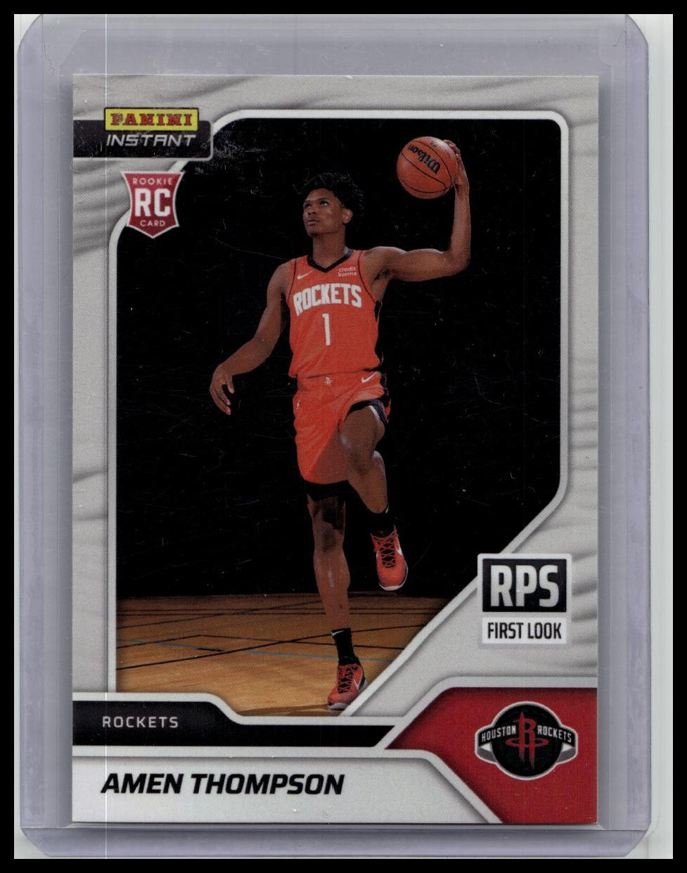 Rockets Rookie Thompson 2023-24 Panini Instant Amen Thompson RPS FIRST LOOK 1/407 SP Rockets R ...