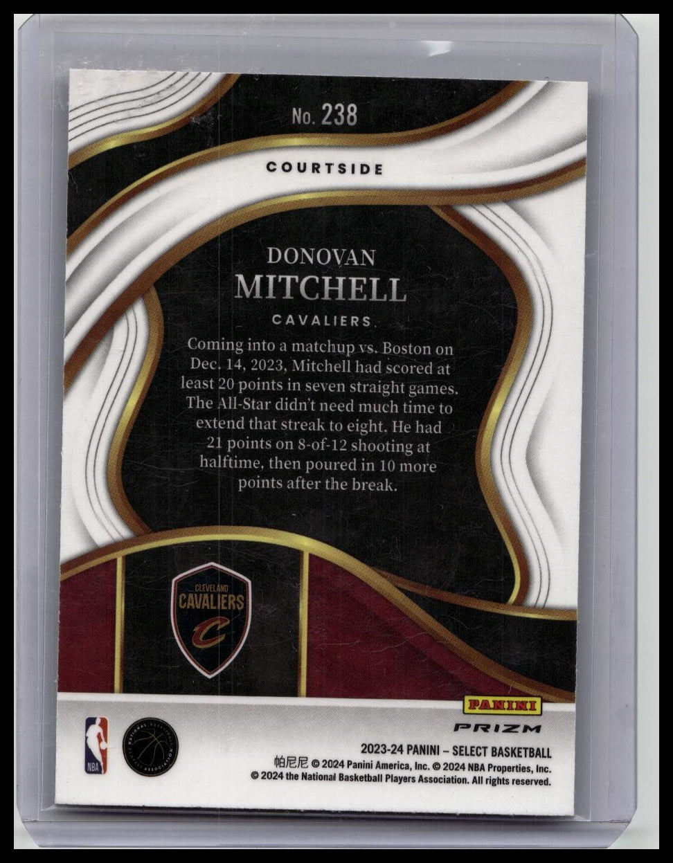 2023-24 Panini Select Courtside Cosmic Prizm Donovan Mitchell #238