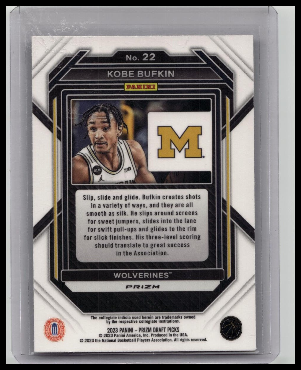 2023 Panini Prizm Draft Picks Choice Tiger Stripes Kobe Bufkin #22 Rookie RC