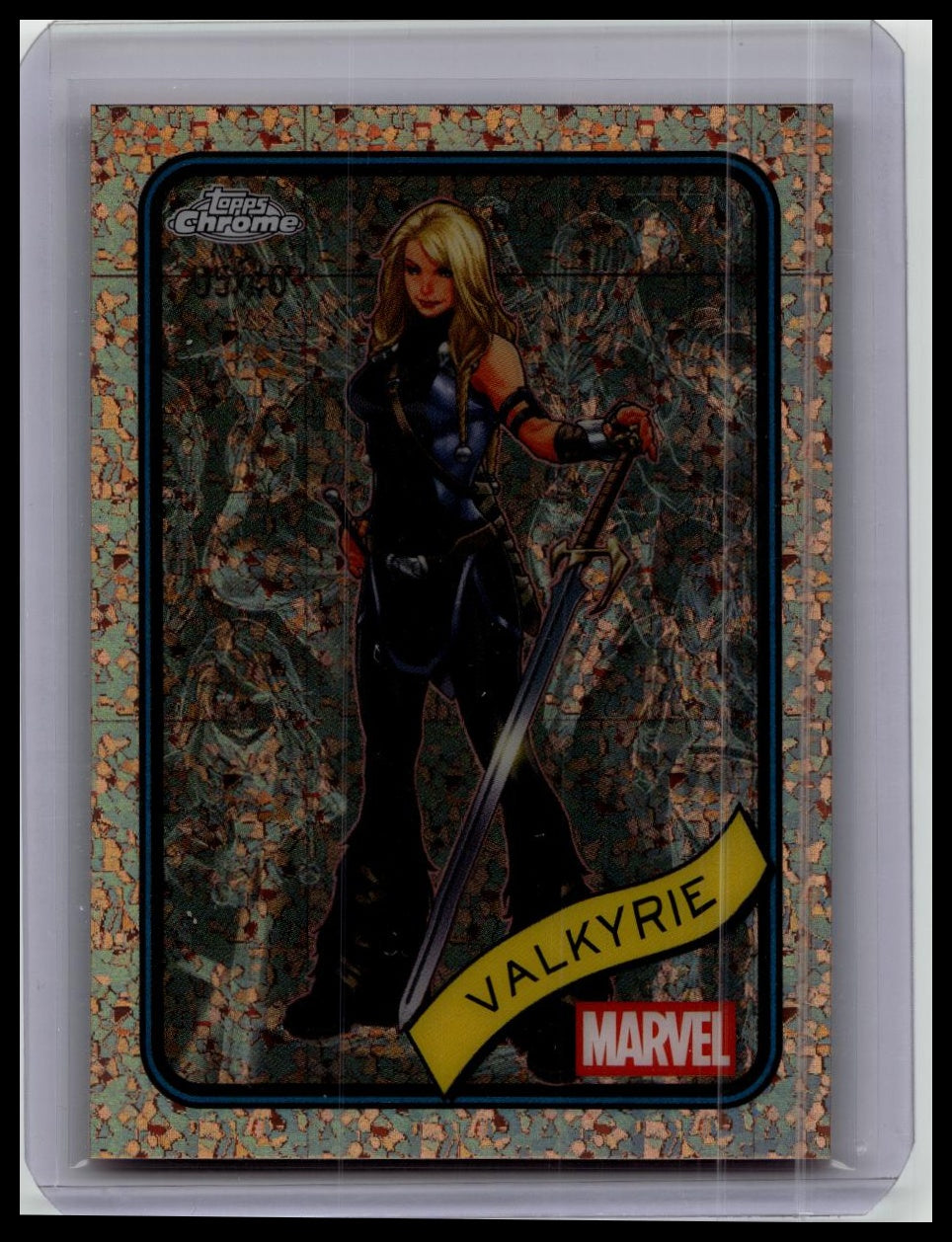 VALKYRIE 2025 TOPPS CHROME MARVEL #187 ROSE GOLD MINI DIAMOND REFRACTOR 05/40