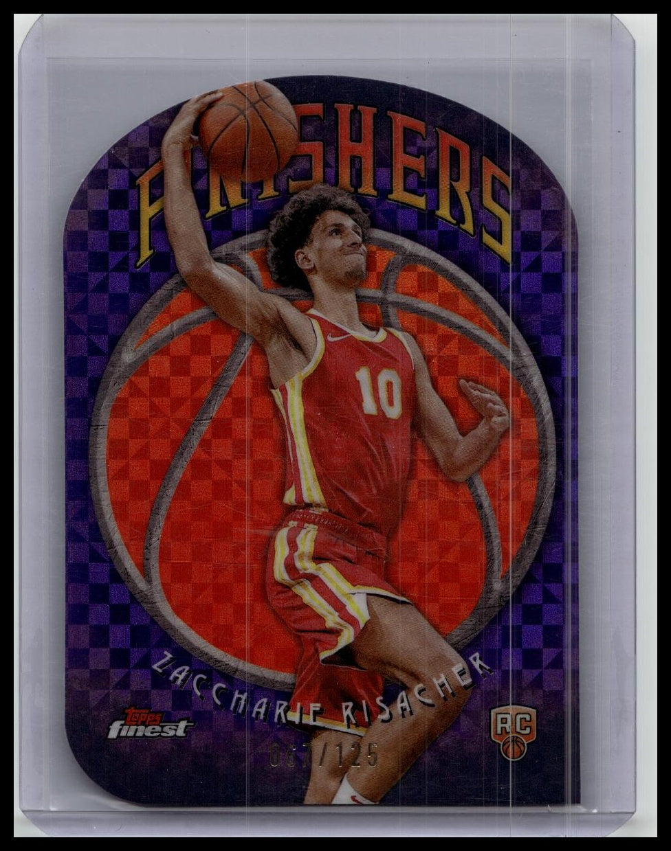 2024-25 Topps Finest Zaccharie Risacher Finishers Purple Xfractor /125
