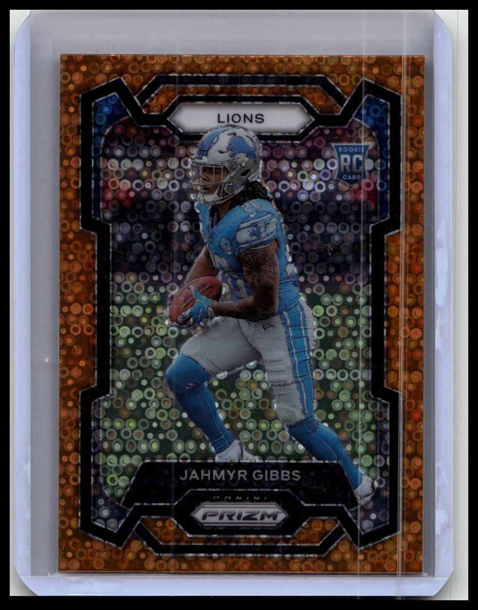 2023 Panini Prizm Jahmyr Gibbs Rookie RC Orange Disco Prizm Lions