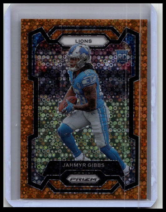 2023 Panini Prizm Jahmyr Gibbs Rookie RC Orange Disco Prizm Lions