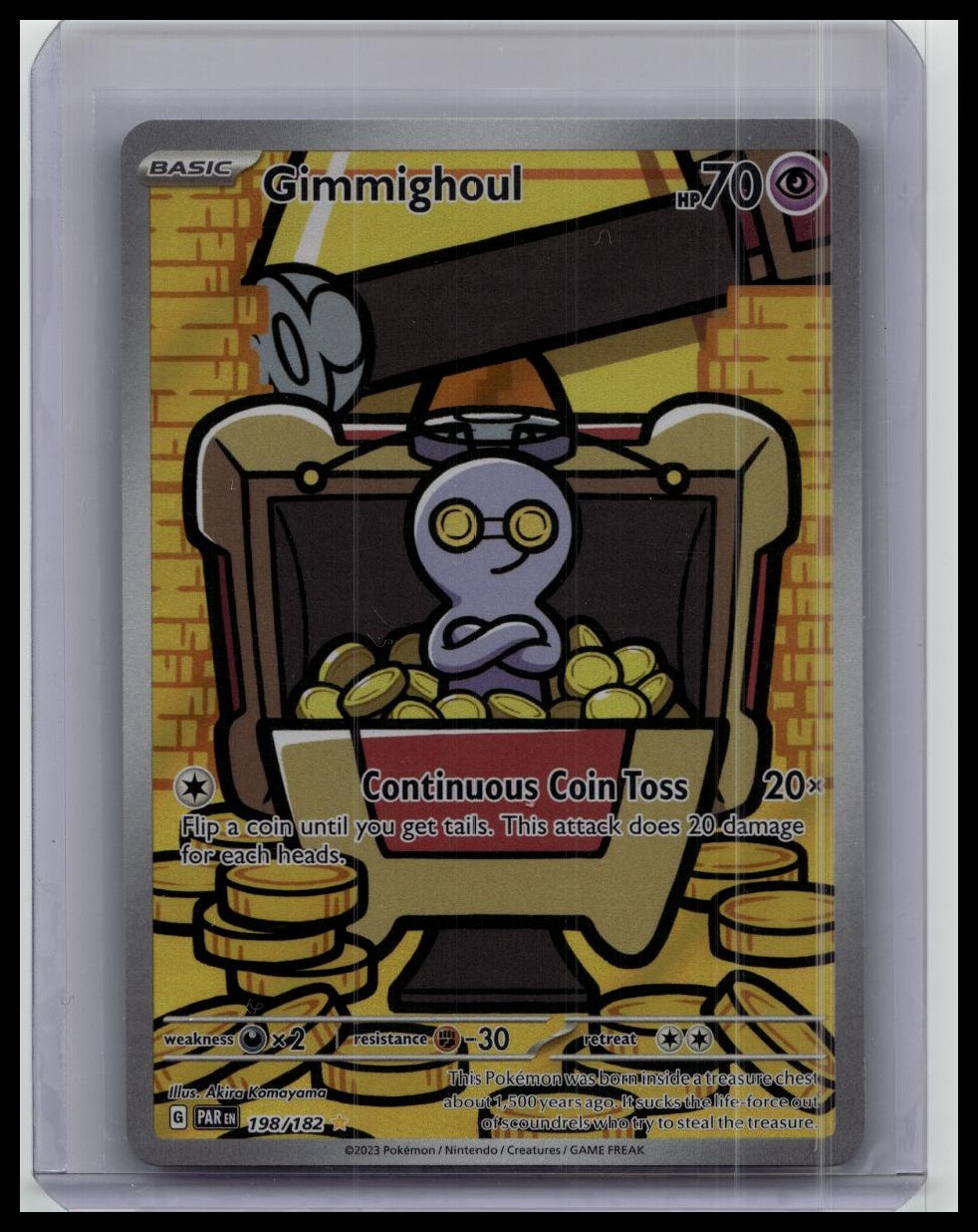 Pokémon Gimmighoul 198/182 Sv04: Paradox Rift Holo Card