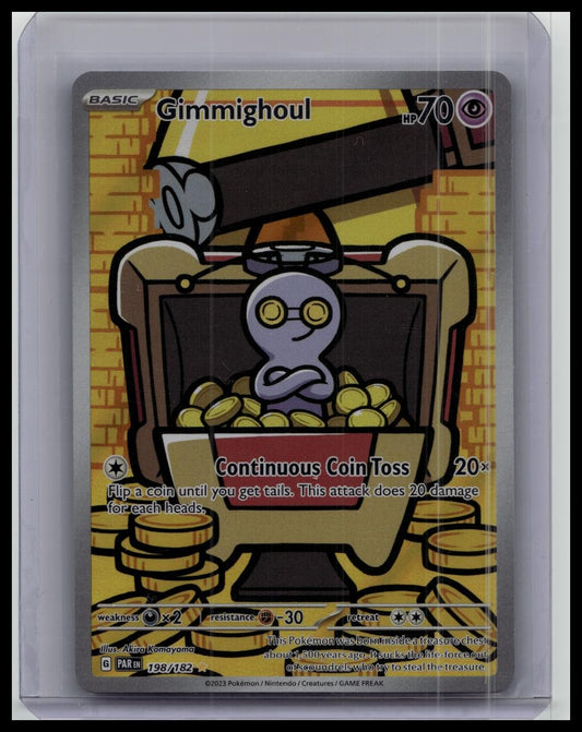 Pokémon Gimmighoul 198/182 Sv04: Paradox Rift Holo Card