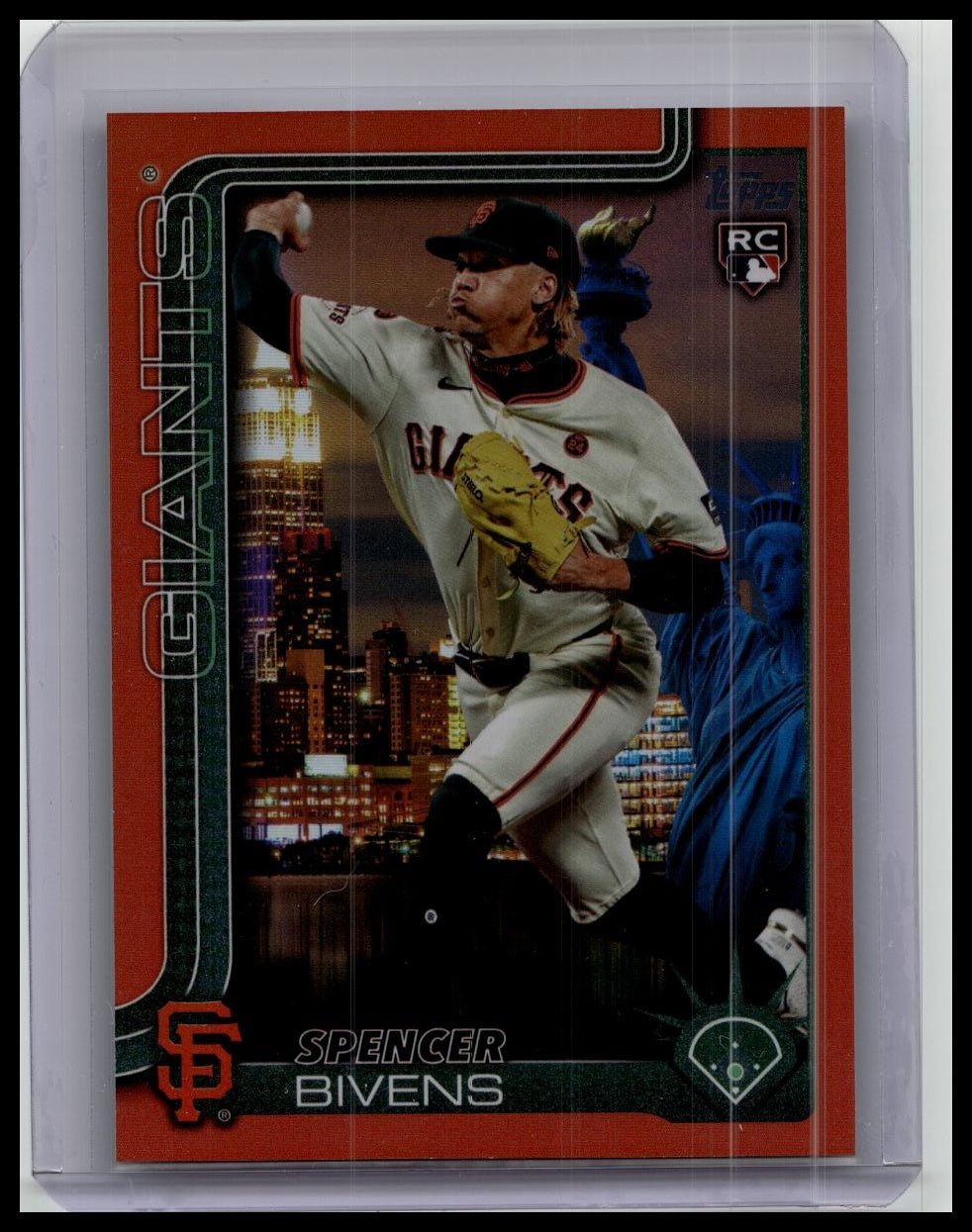 2025 Topps Series 2 - Spencer Bivens #537 Big Apple Orange Rainbow Foilboard /25