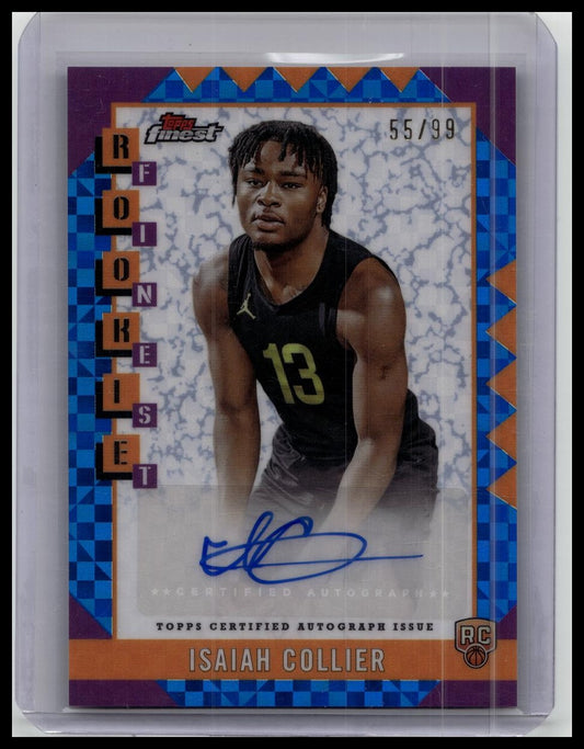 2025 Topps Finest Isaiah Collier Blue /99 Refractor AUTO Rookie RC JAZZ
