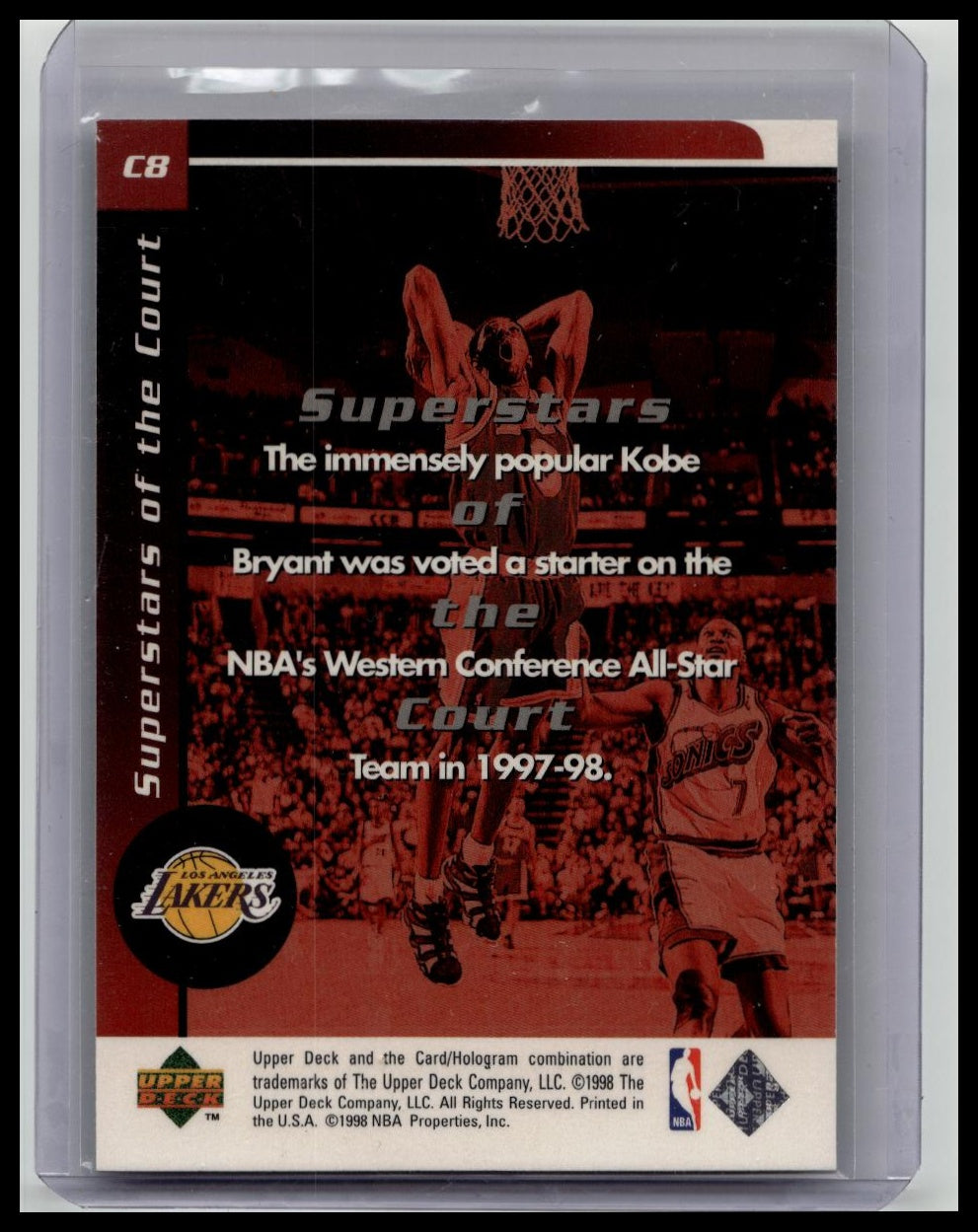 Kobe Bryant 1998-99 Upper Deck Ovation Superstars of the Court #C8