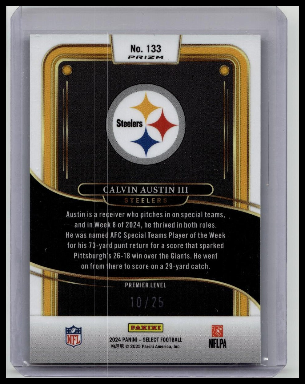 CALVIN AUSTIN III 2024 SELECT PREMIER LEVEL TIE DYE STEELERS /25