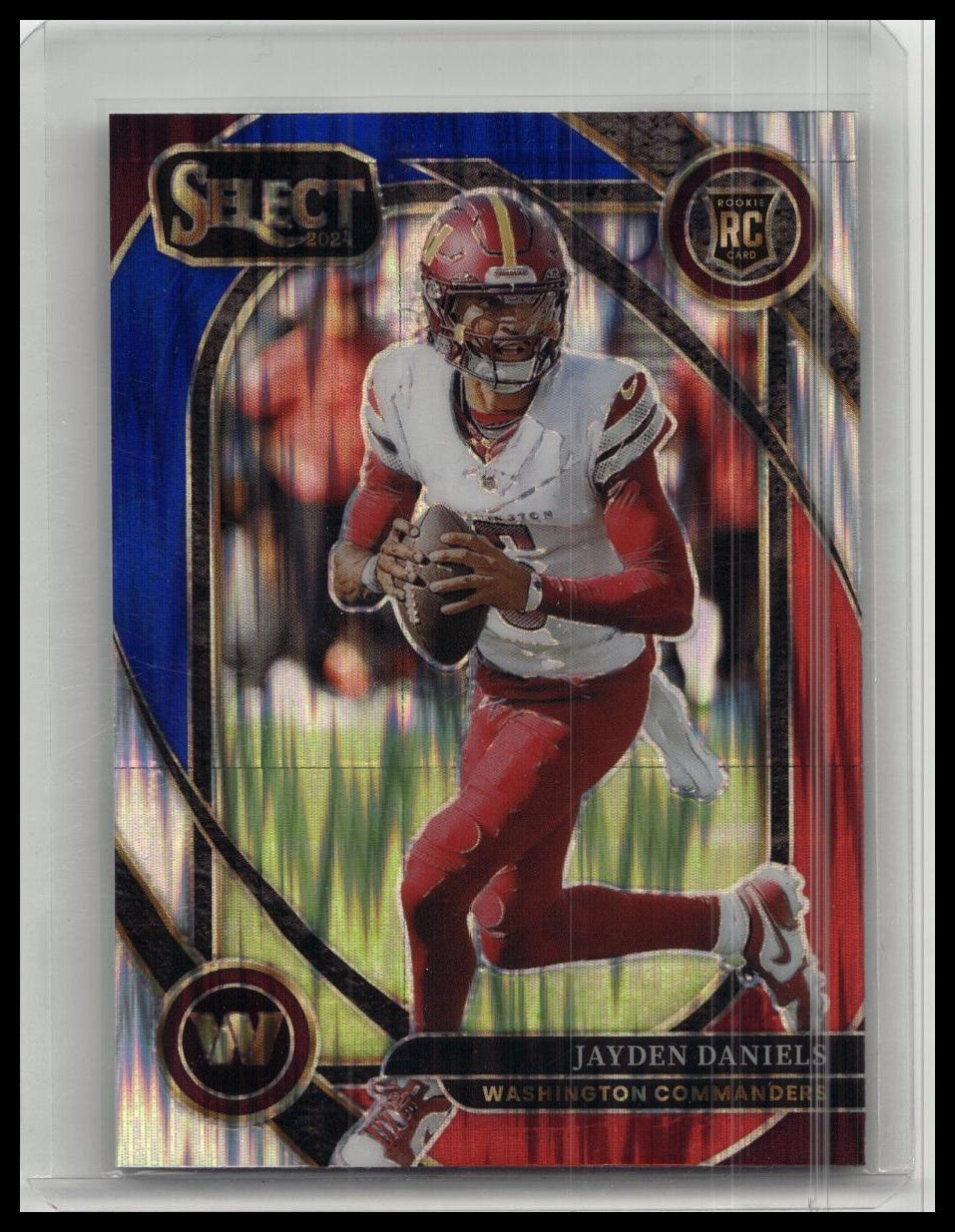 JAYDEN DANIELS 2024 Select Rookie Club Level Red White Blue Prizm Shock #217 RC