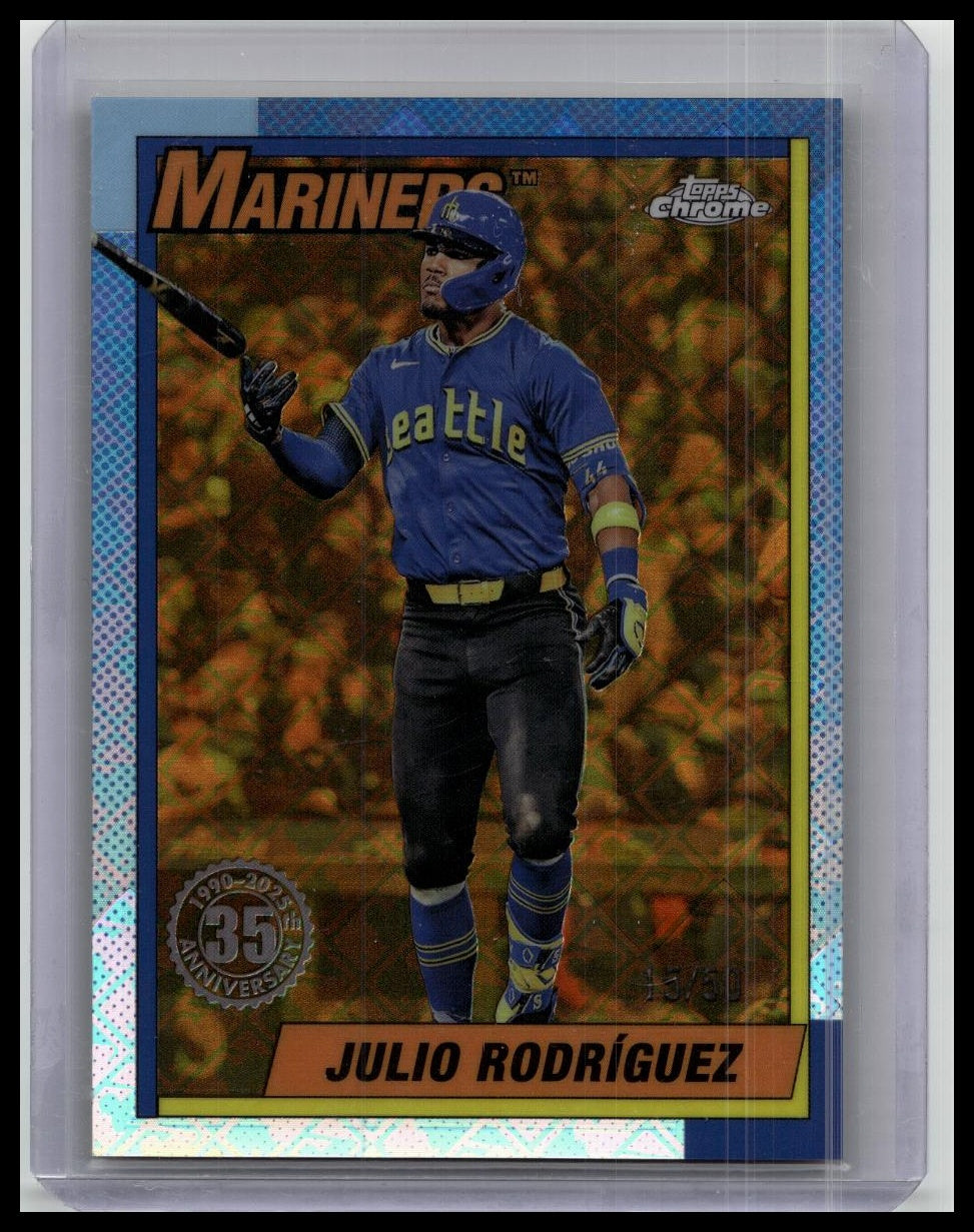 2025 Topps Chrome Logofractor Julio Rodriguez Gold Refractor /50