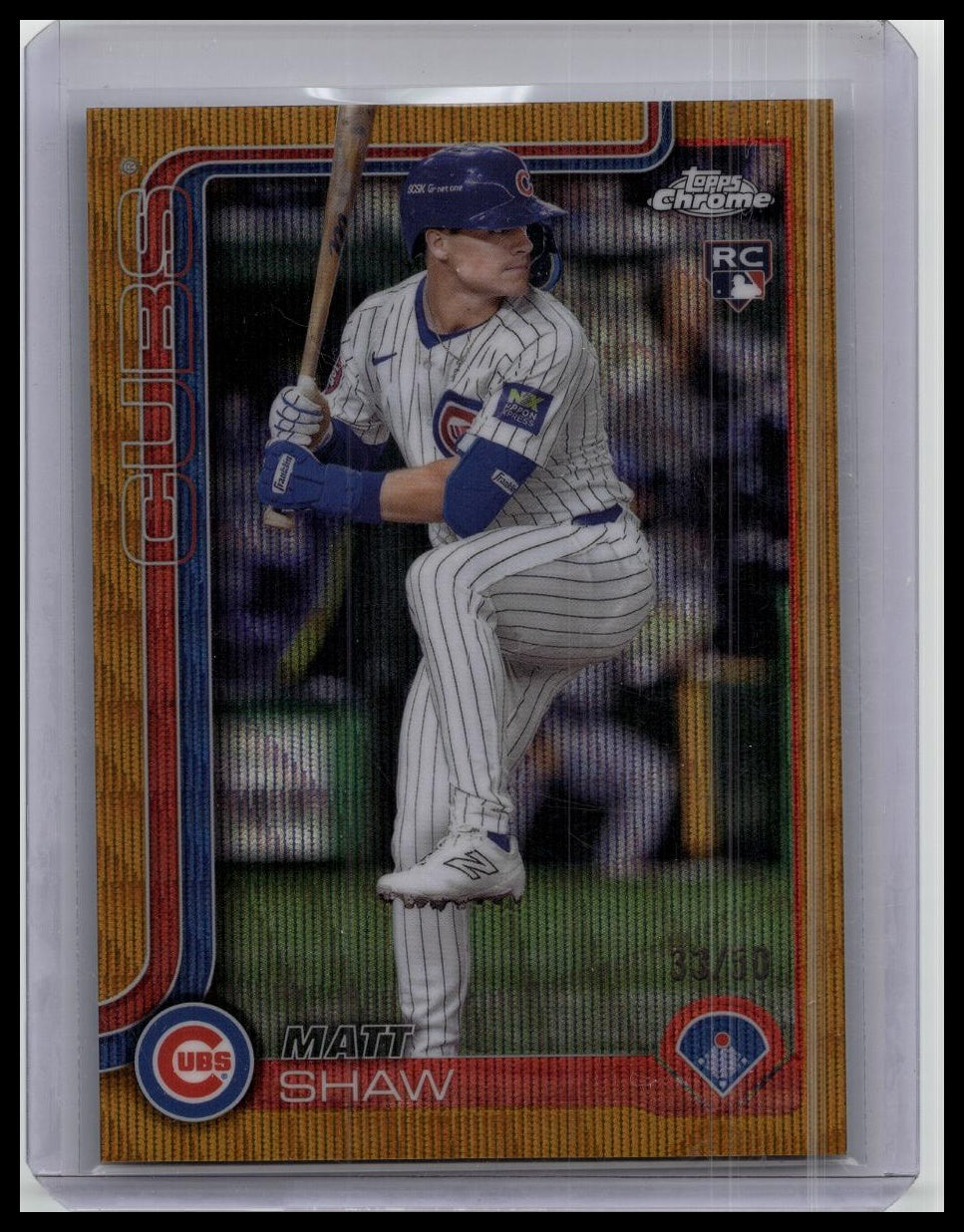 2025 Topps Chrome Matt Shaw RC Gold Wave /50 Cubs #219 – Great American ...