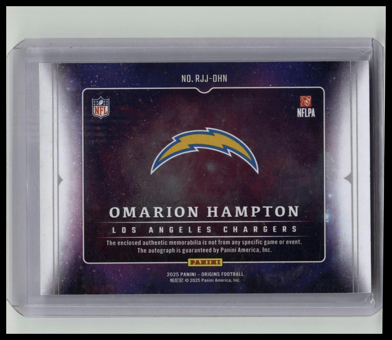 2025 Origins OMARION HAMPTON Autograph Rookie Jersey Auto RPA RJJ-OHN Chargers🔥