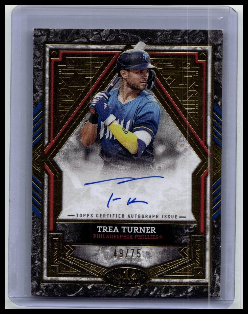 2025 Topps Tier One Trea Turner City Connect On Card Autograph Auto /75