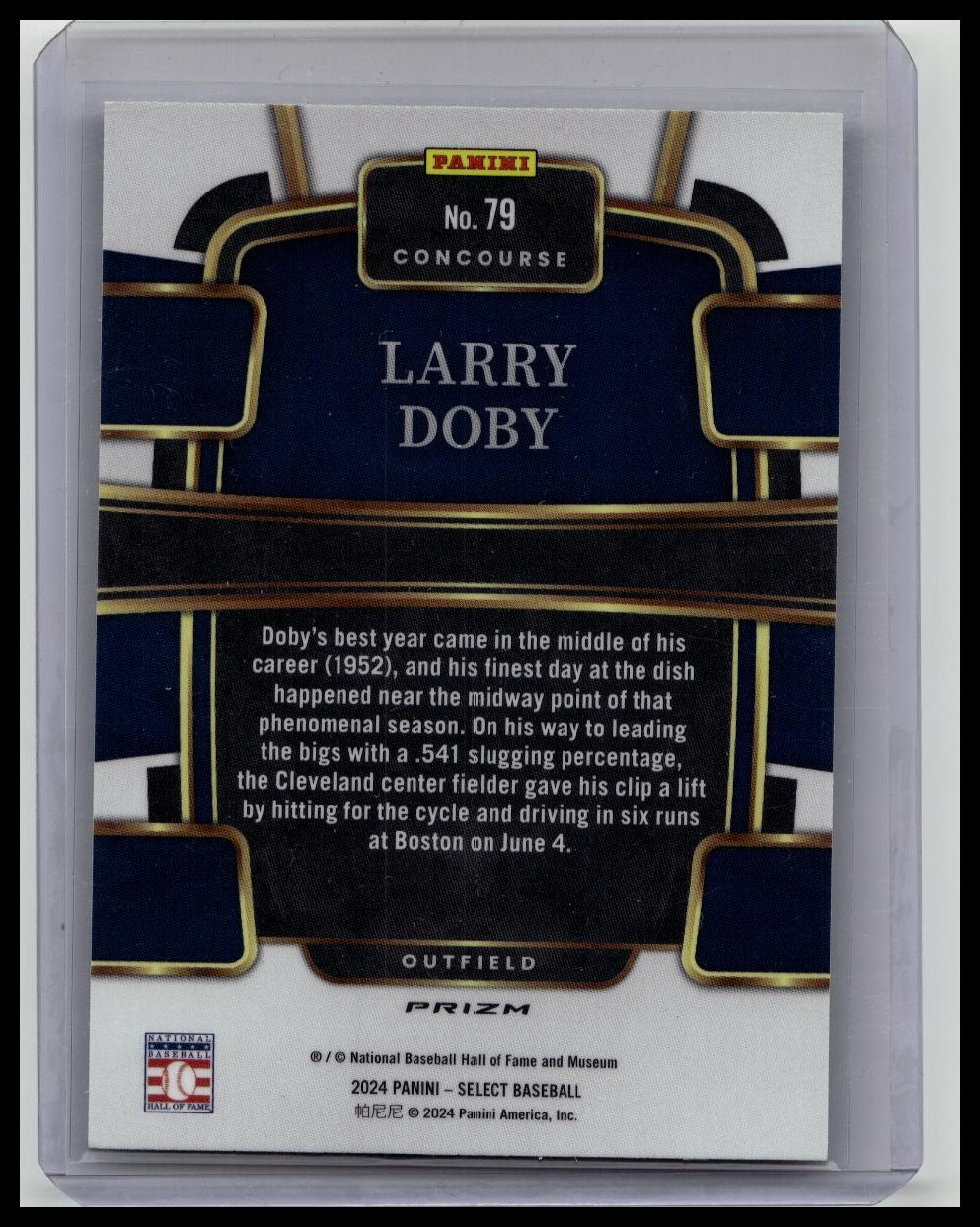 2024 Panini Select #79 Larry Doby Zebra Concourse Prizm