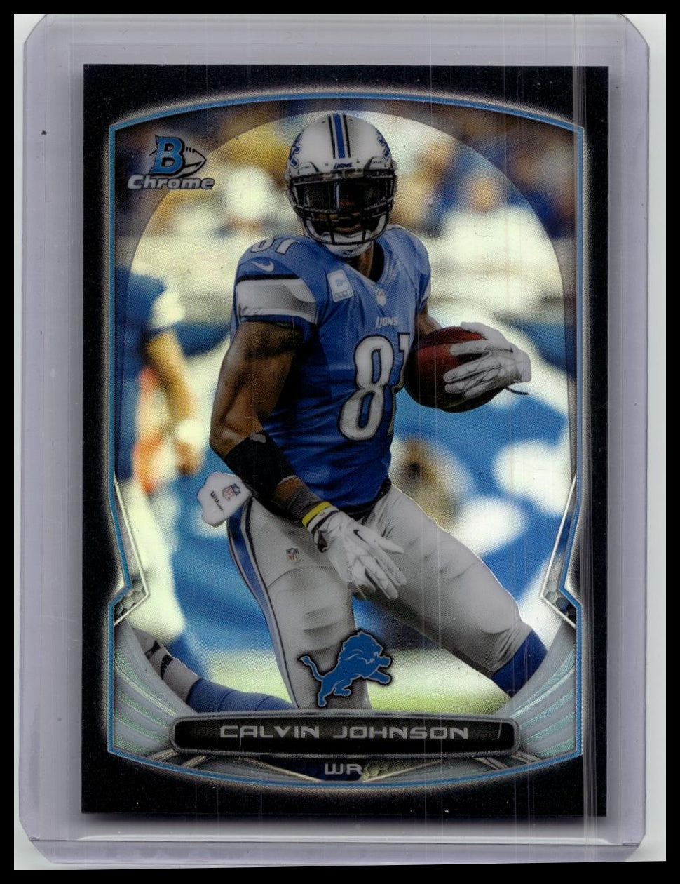 2014 Bowman Chrome #75 Calvin Johnson Black Refractor /299 Detroit Lions