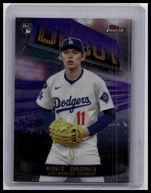 2025 Finest Debut Purple Refractors #D28 Roki Sasaki /125 ROOKIE RC DODGERS