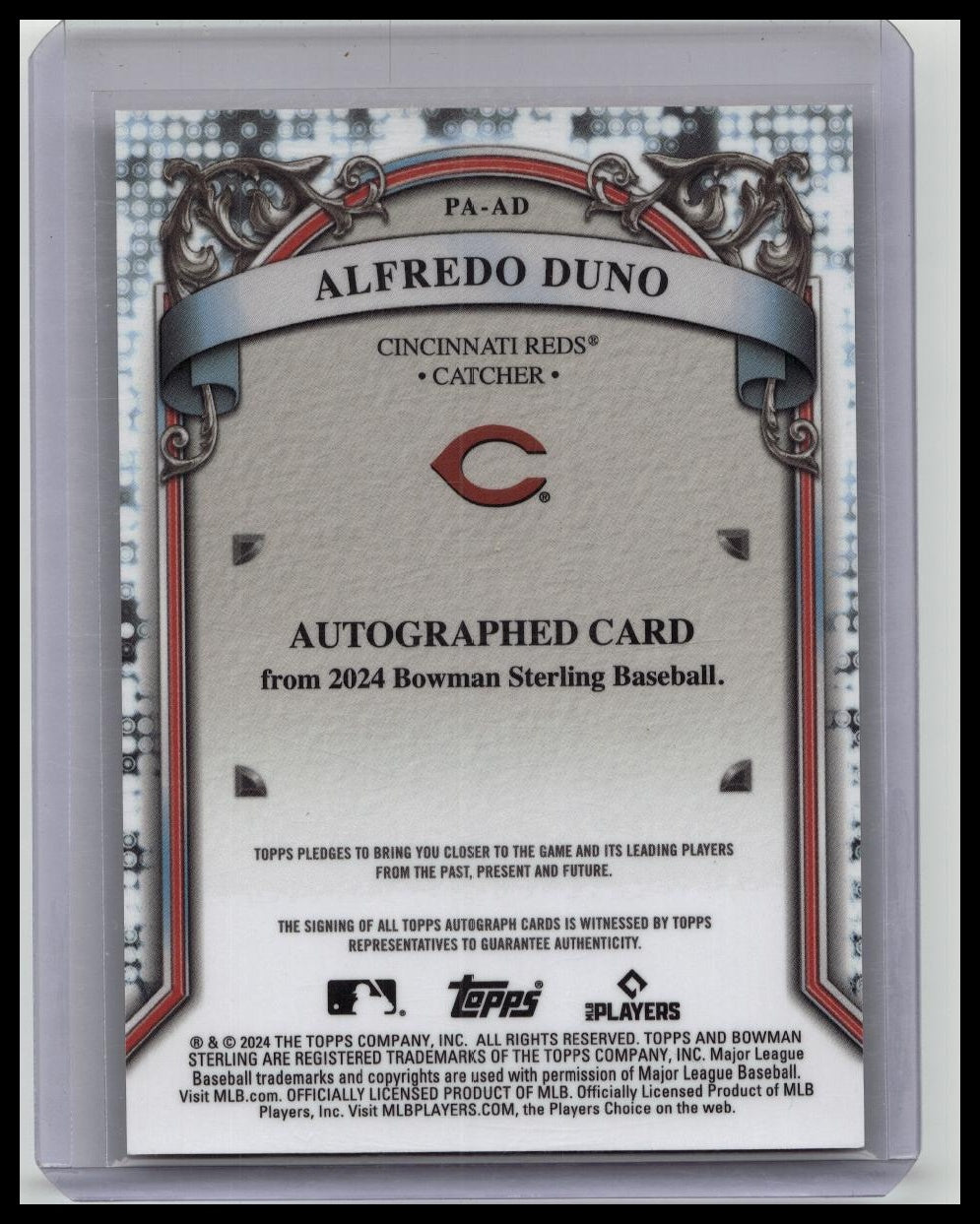 2024 Bowman Sterling Alfredo Duno Orange Refractor Auto /75 Reds