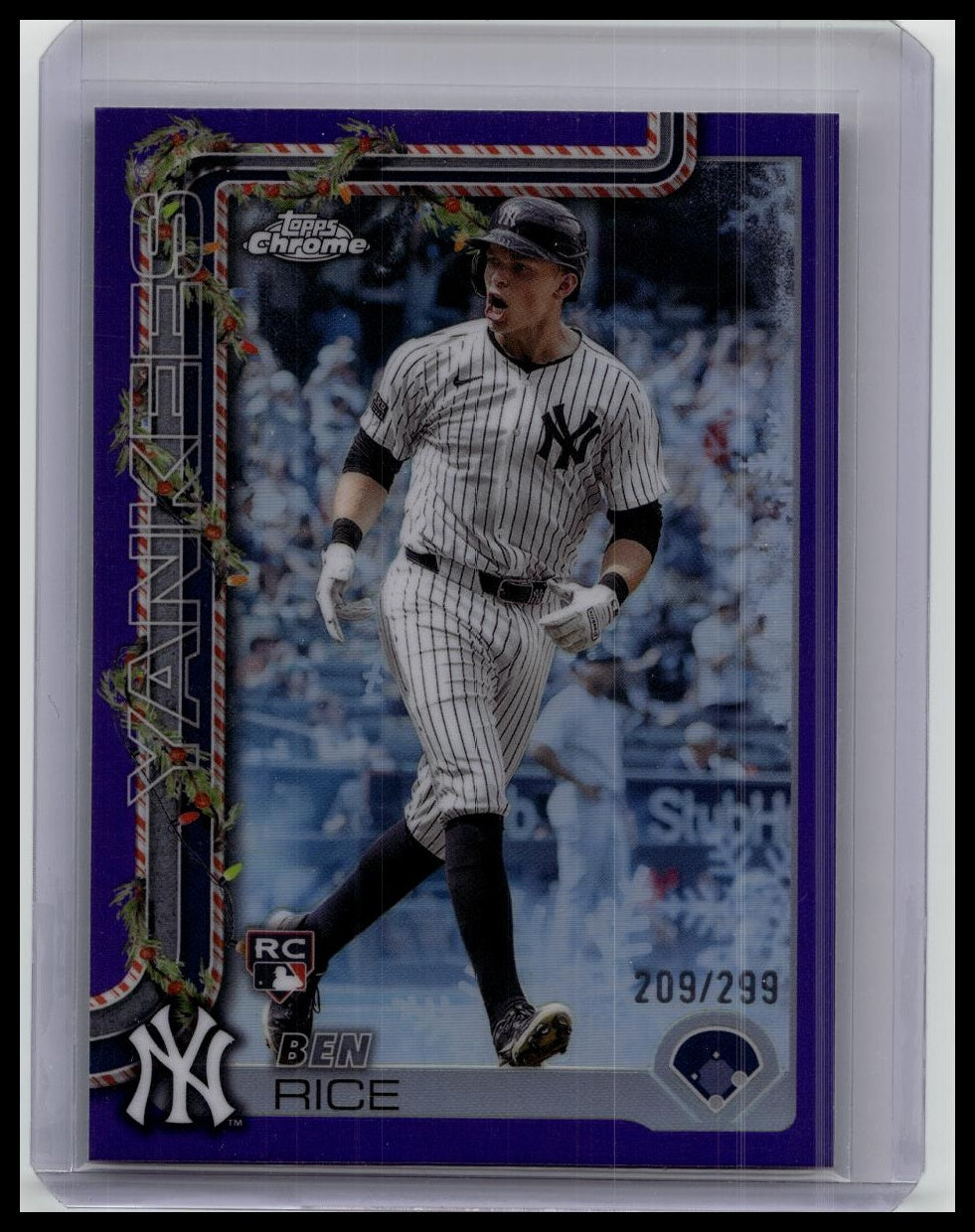 2025 Topps Chrome Holiday RC Ben Rice Purple /299