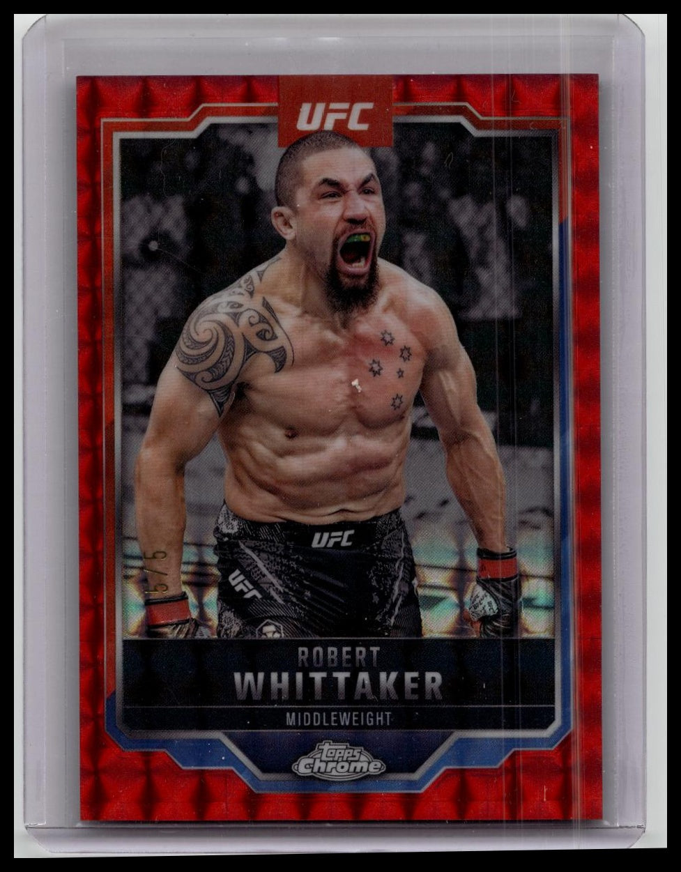 2025 Topps Chrome UFC Robert Whittaker #78 Red Parallel 5/5