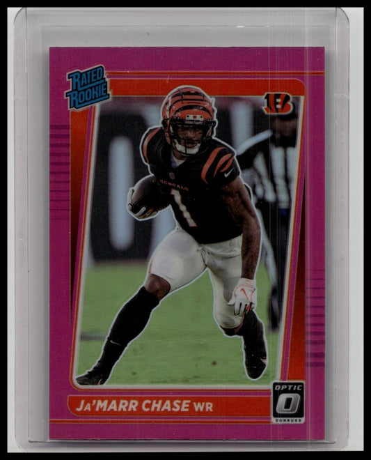 2021 Donruss Optic Ja'Marr Chase Pink Rated Rookie #207 Bengals