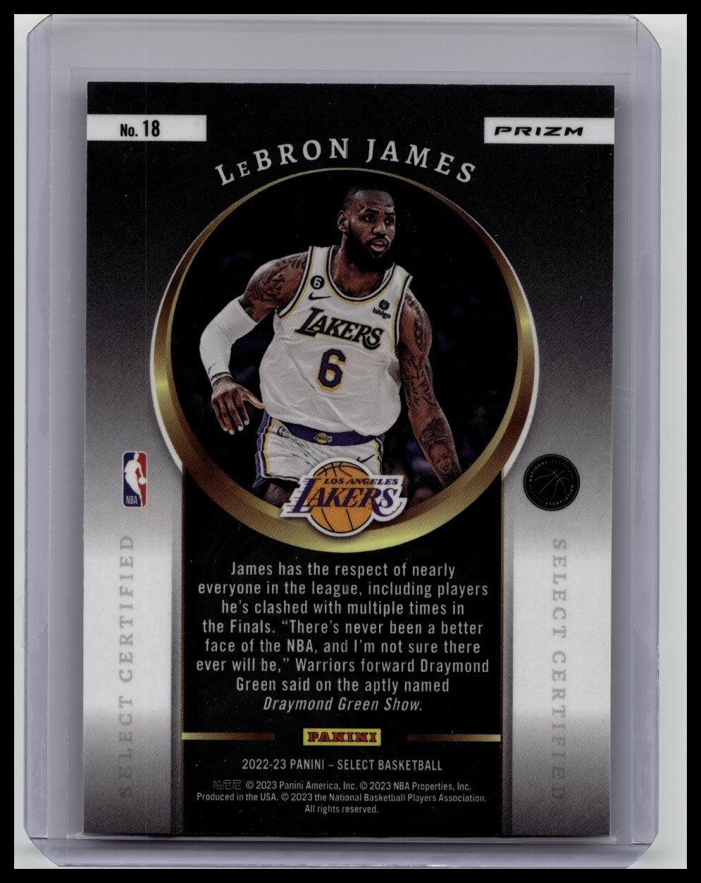 LeBron James #18 Select Certified Red Prizm - 2022-2023 Select Basketball