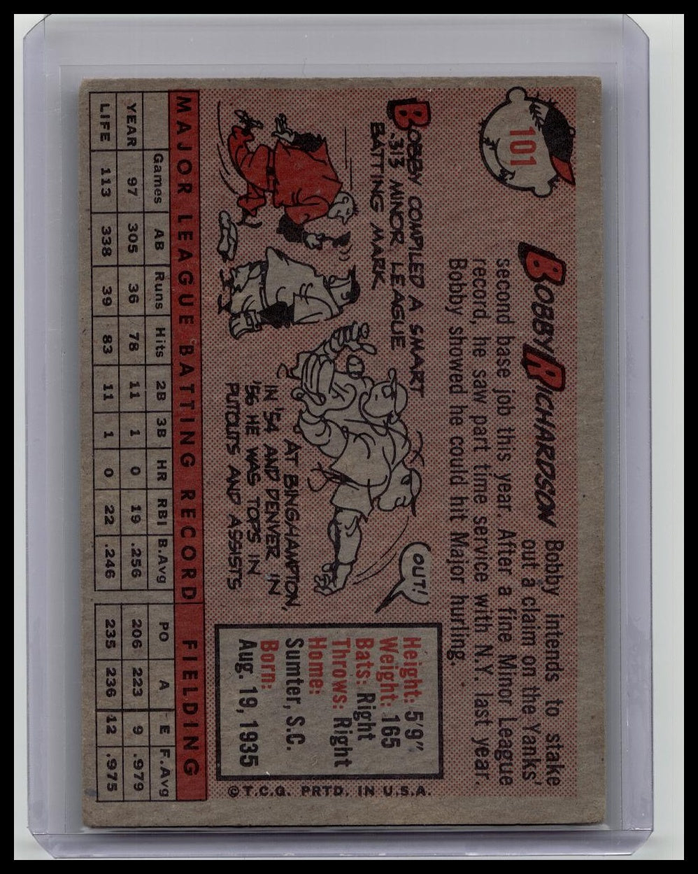 1958 Topps #101 Bobby Richardson