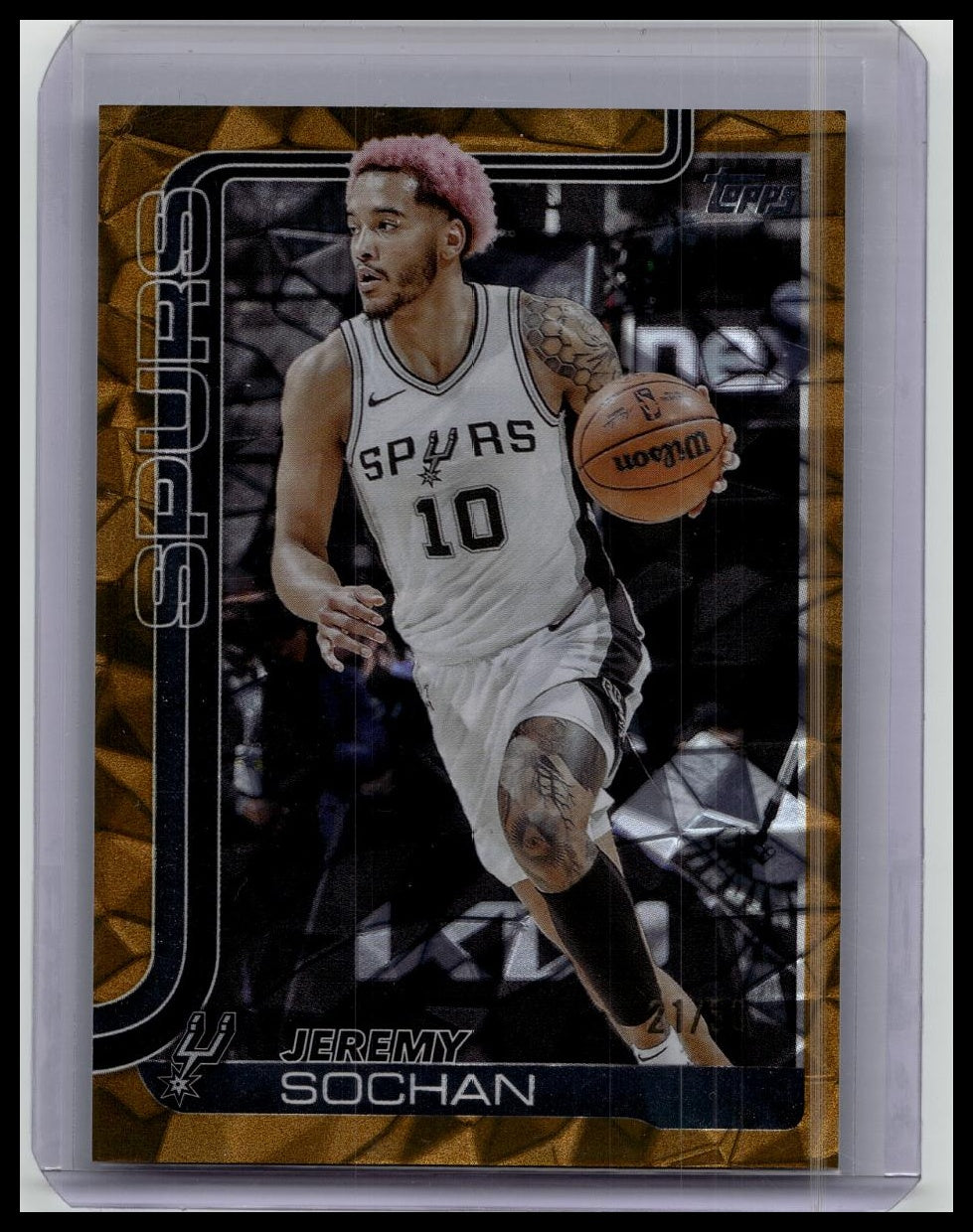 2025 Topps Flagship Jeremy Sochan #199 Holo Gold Dynamite Foil /50 Spurs