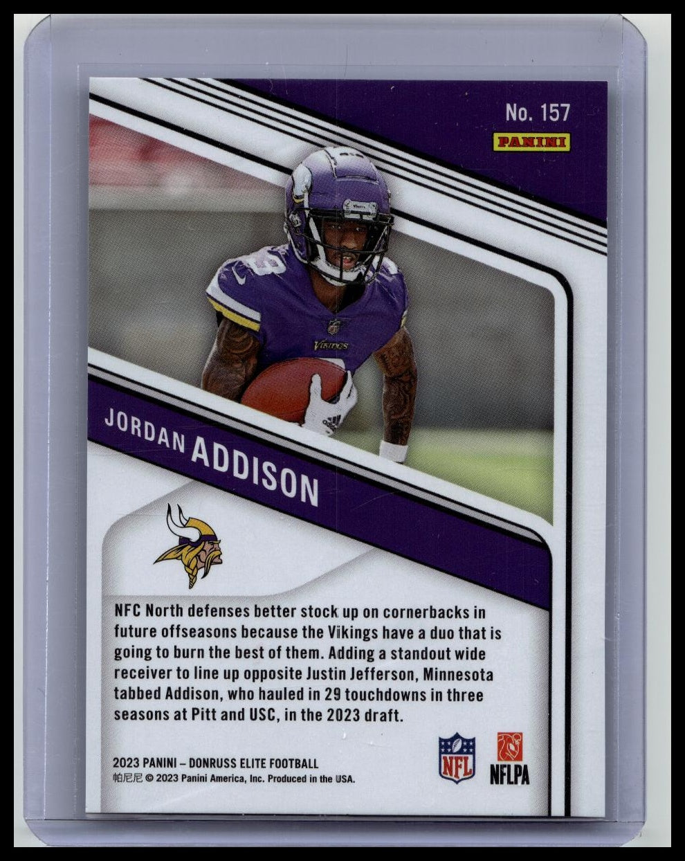 2023 Donruss Elite Jordan Addison Rookie Black /25