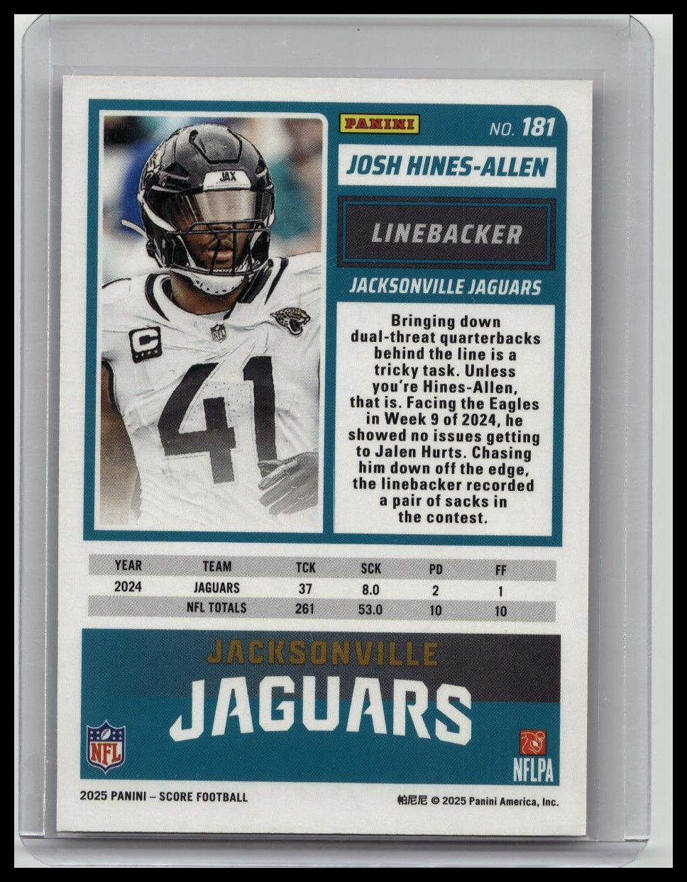 2025 Score Josh Hines Allen Red Zone /20