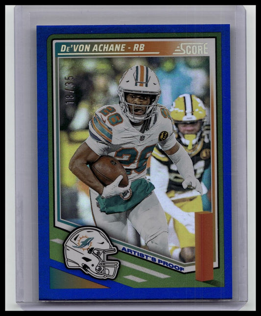 De’Von Achane 2025 Score Artist's Proof /35 SSP #123 Dolphins