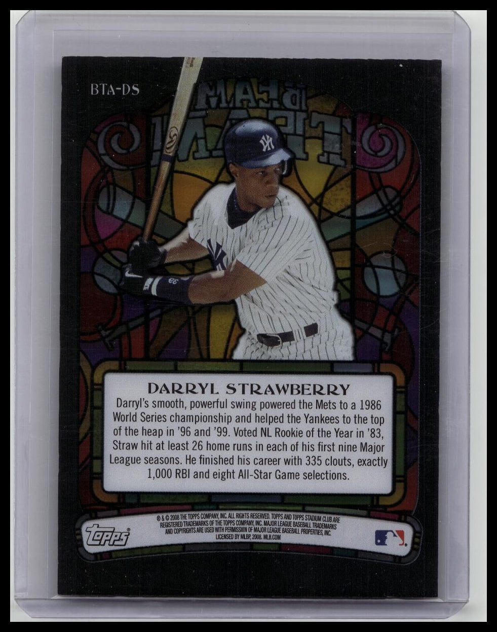 2008 Topps Stadium Club Darryl Strawberry Beam Team Auto BTA-DS New York Yankees