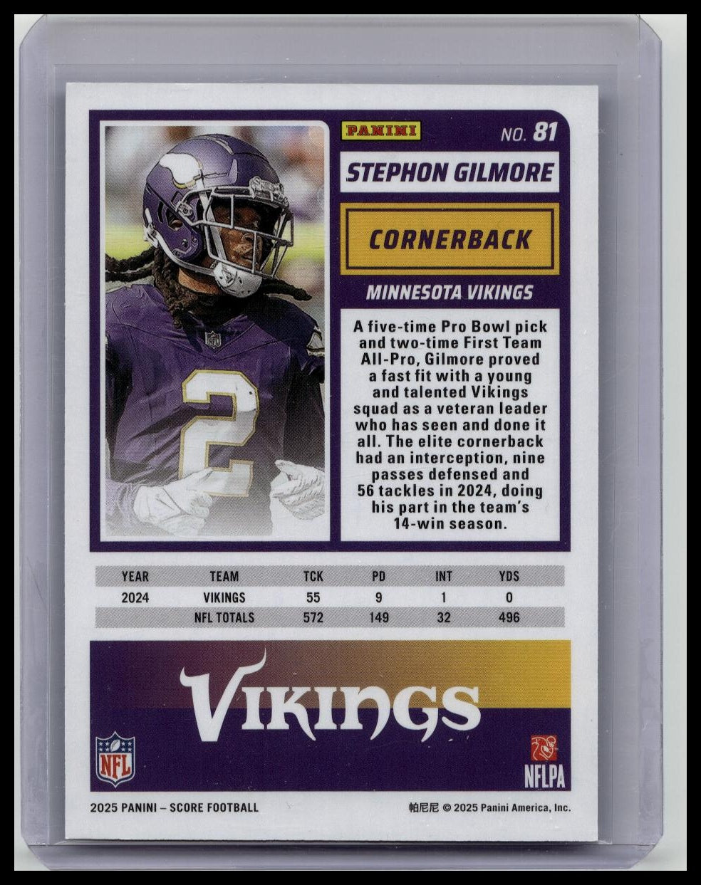 2025 Score - Stephon Gilmore #81 Artist Proof /35