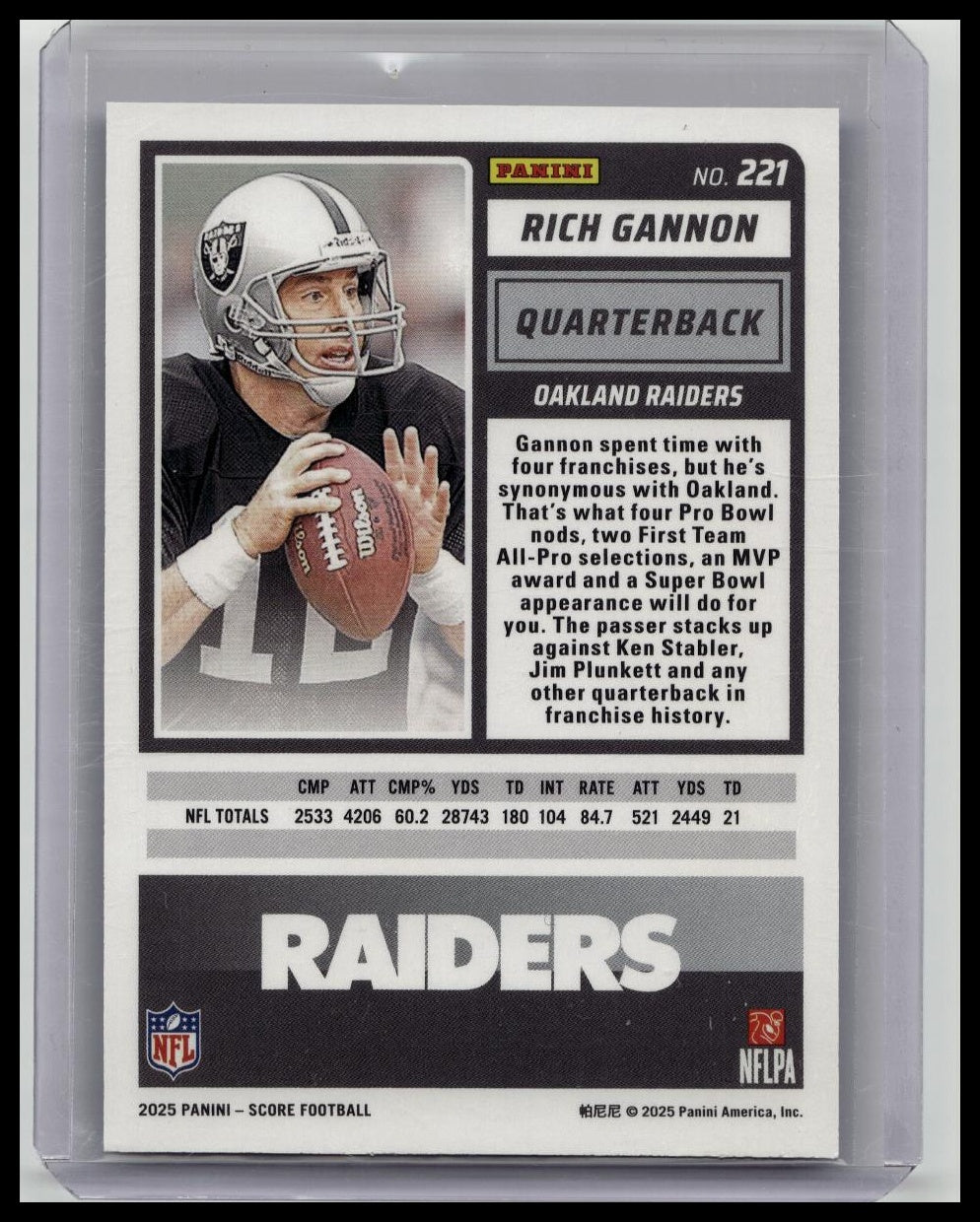 2025 Score Artist Proof /35 Rich Gannon #221