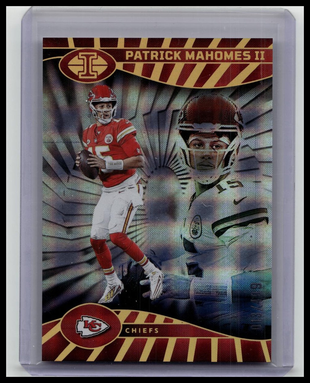 Patrick Mahomes II #42 Trophy Collection Mirrored /499 2024 Panini Illusions