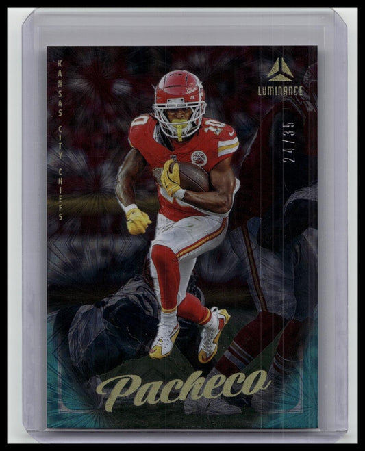 2025 Panini Luminance Isiah Pacheco Teal #'d 24/35 Chiefs