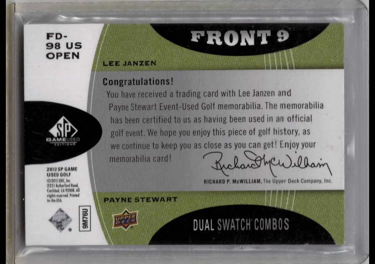 2012 SP Game Used Front 9 Fabric Dual Swatch Payne Stewart Lee Janzen /25 MEM