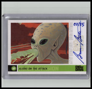 2013 Goodwin Champions Artist Signatures /25 Brian Bateman Aliens On The Attack Auto