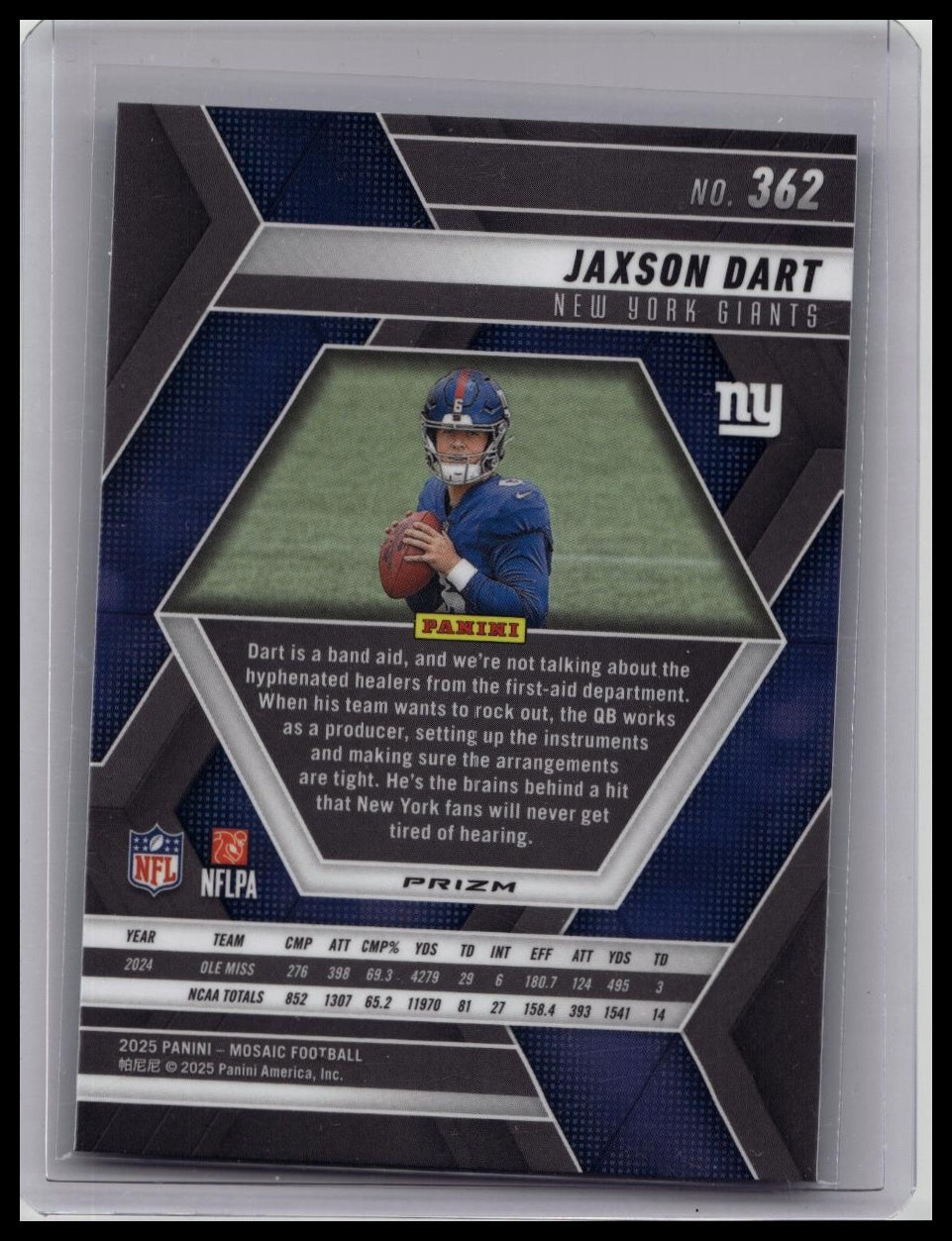 2025 Panini Mosaic Jaxson Dart Green Mosaic Rookie