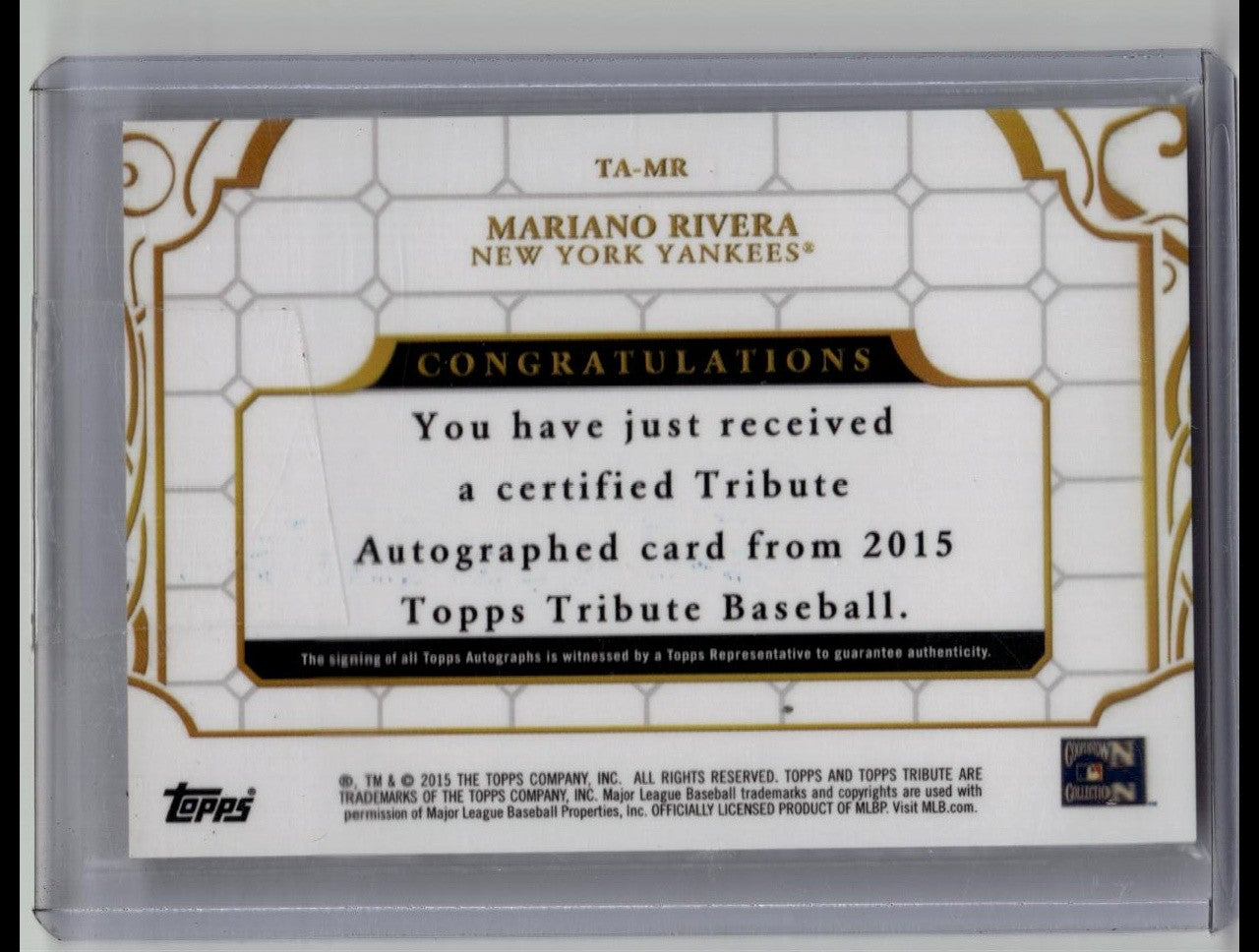 2015 Topps Tribute Mariano Rivera Auto /25