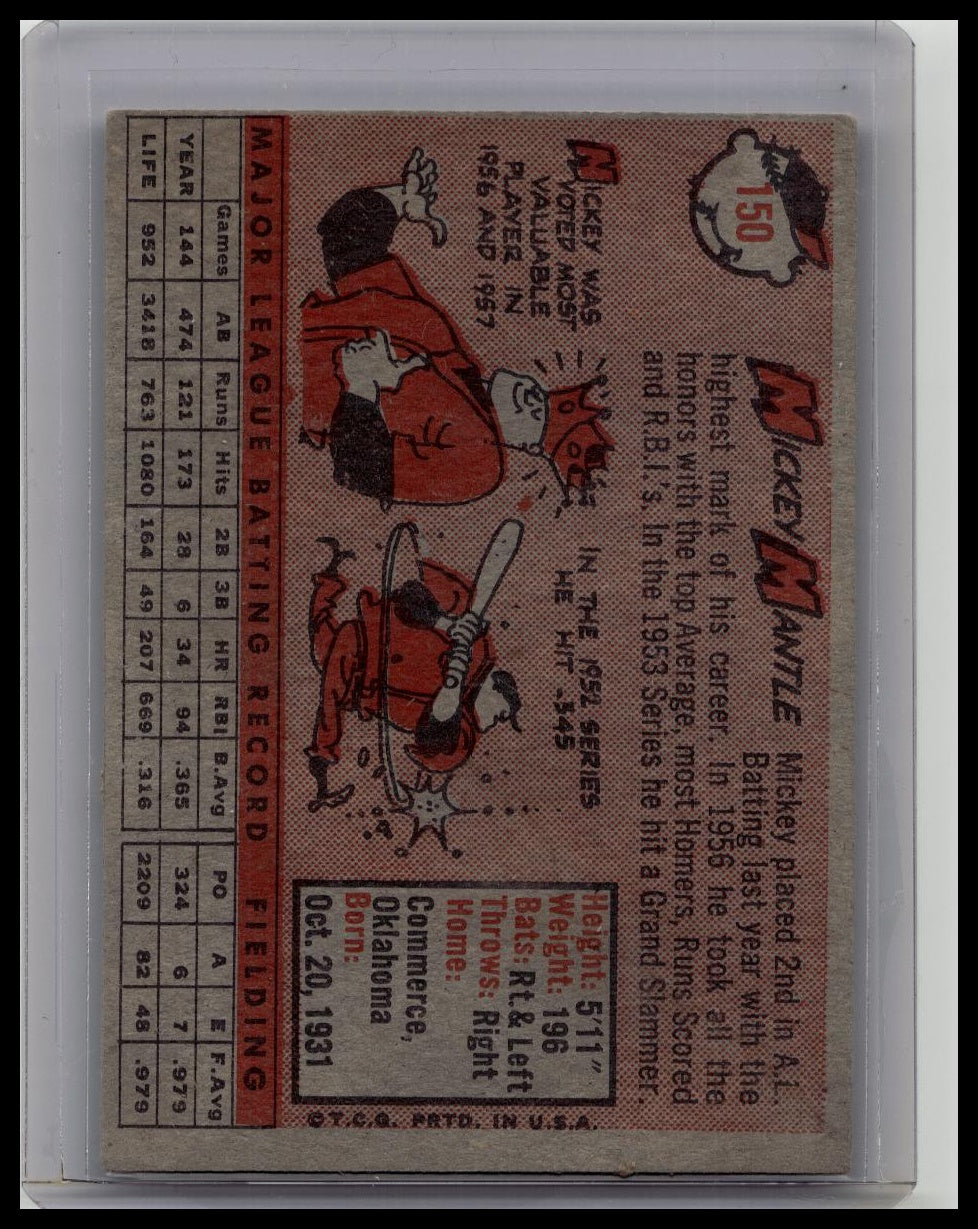 1958 Topps Mickey Mantle #150